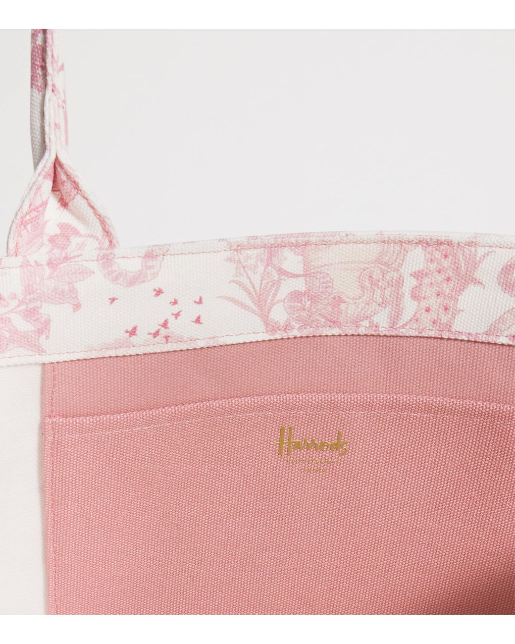 Harrods Pink Medium Toile Print Tote Bag