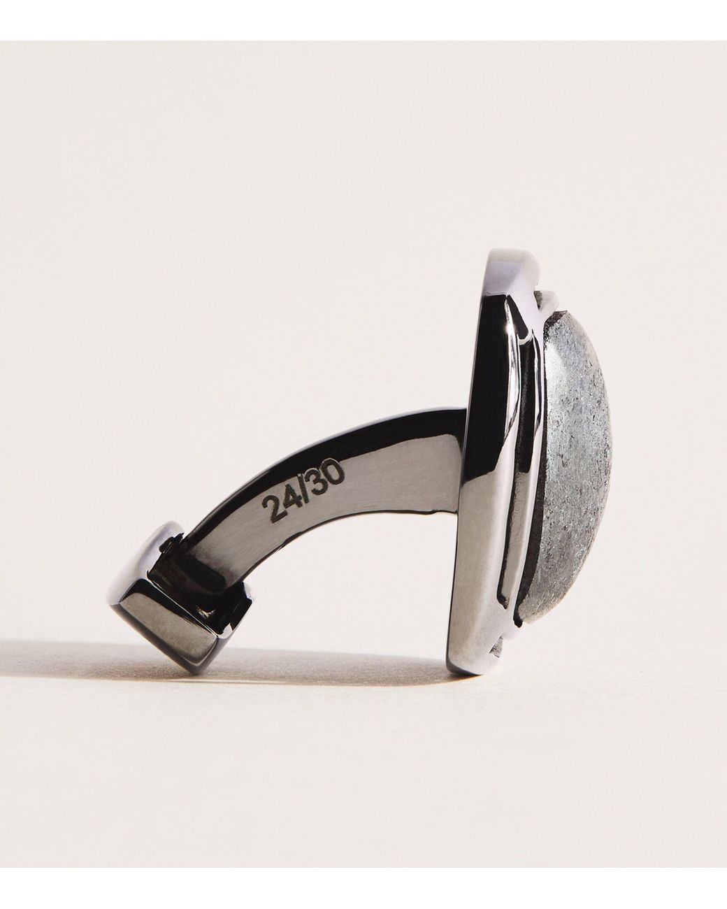 Tateossian Black Sterling And Hematite Cushion Cufflinks for men
