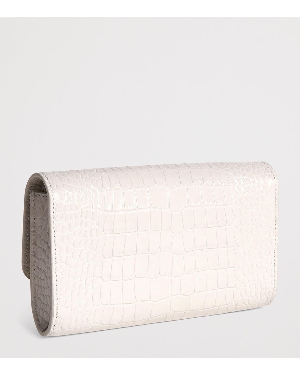 Jeffrey Levinson Natural Leather Croc-Embossed Clutch Bag