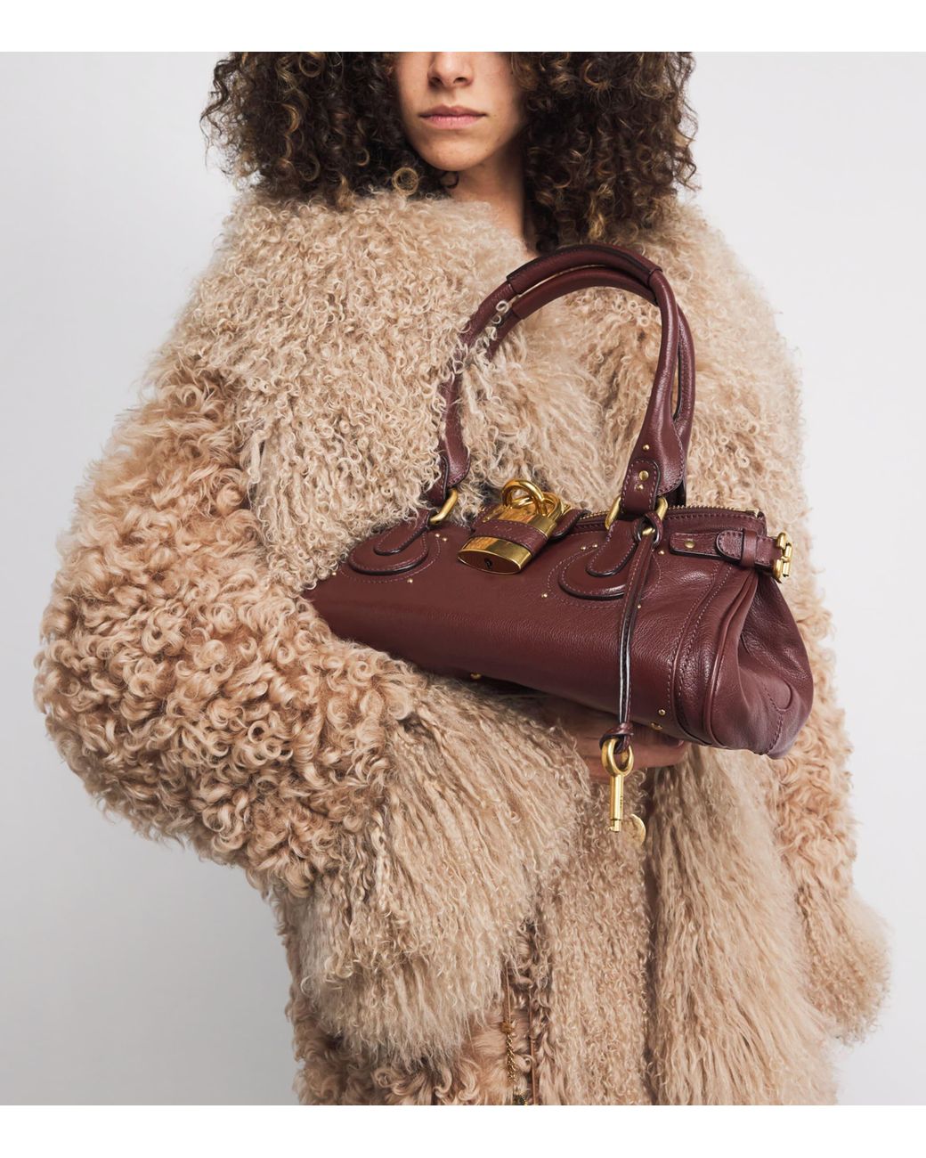 Chloé Brown Leather Paddington Top-Handle Bag