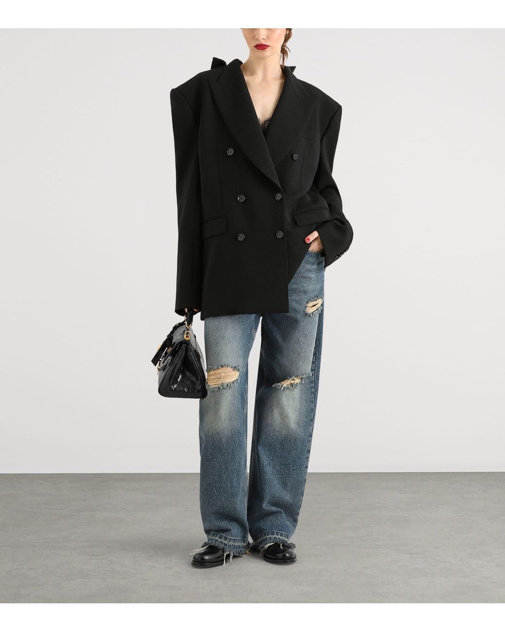Dolce & Gabbana Blue Ripped Straight-Leg Jeans