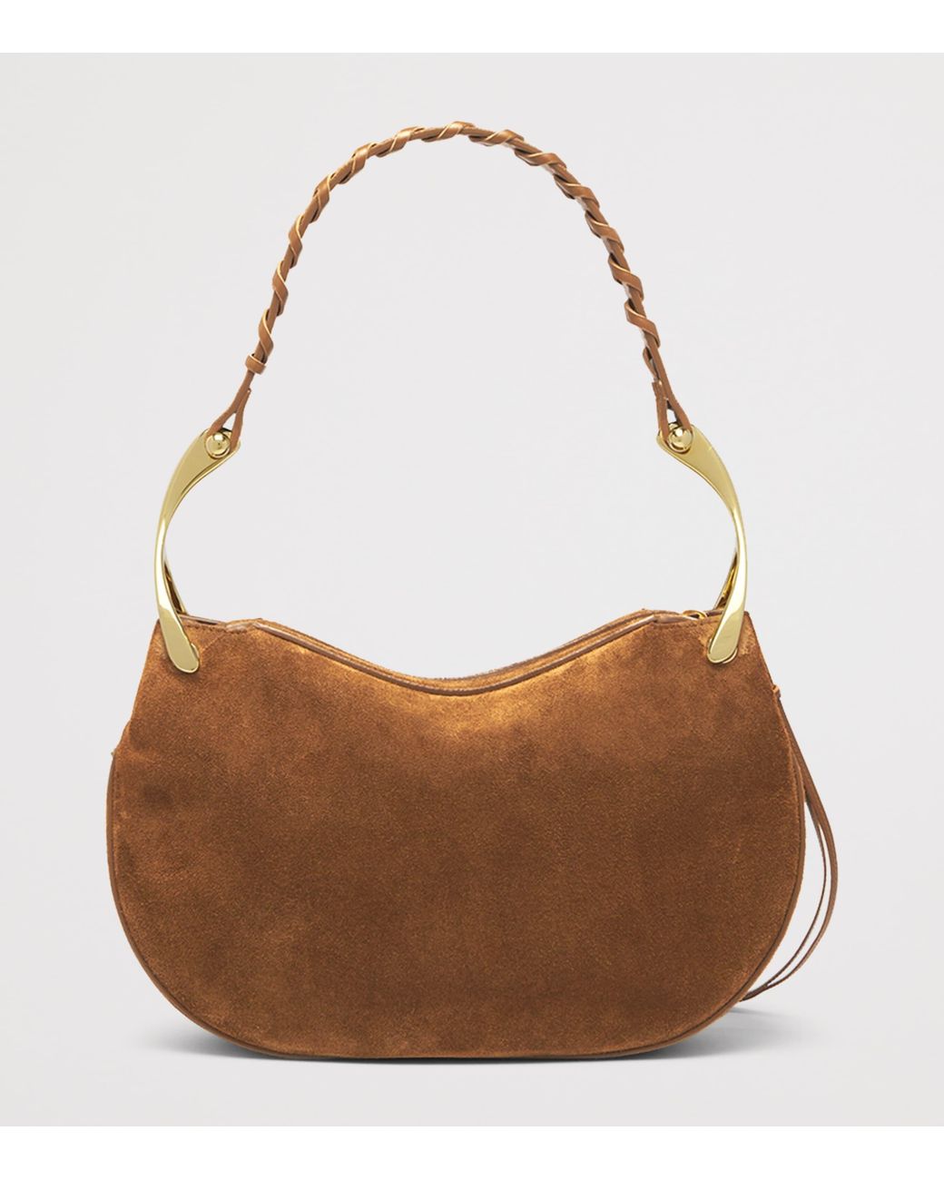 McQueen Brown Suede Wishbone Shoulder Bag
