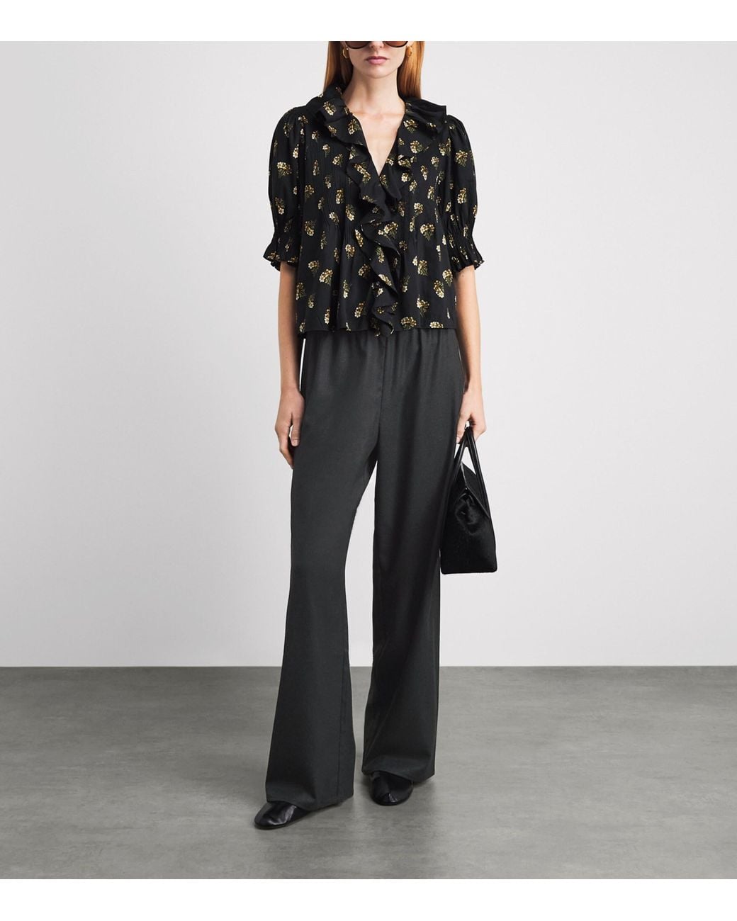 Doen Black Lavona Wide-Leg Trousers
