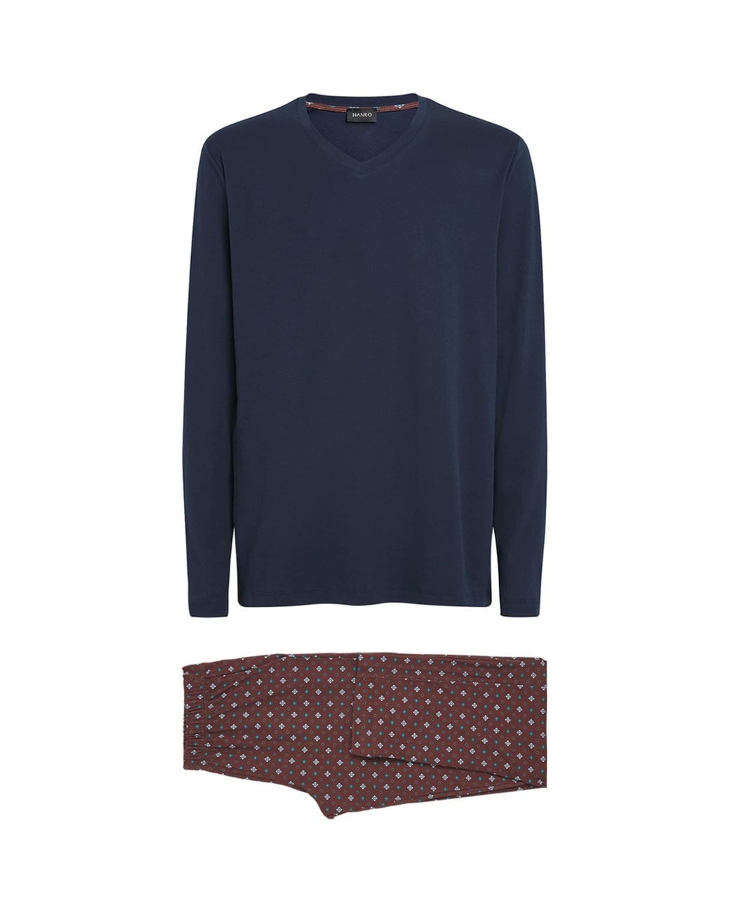 Hanro Blue Cotton Night & Day Pyjama Set for men