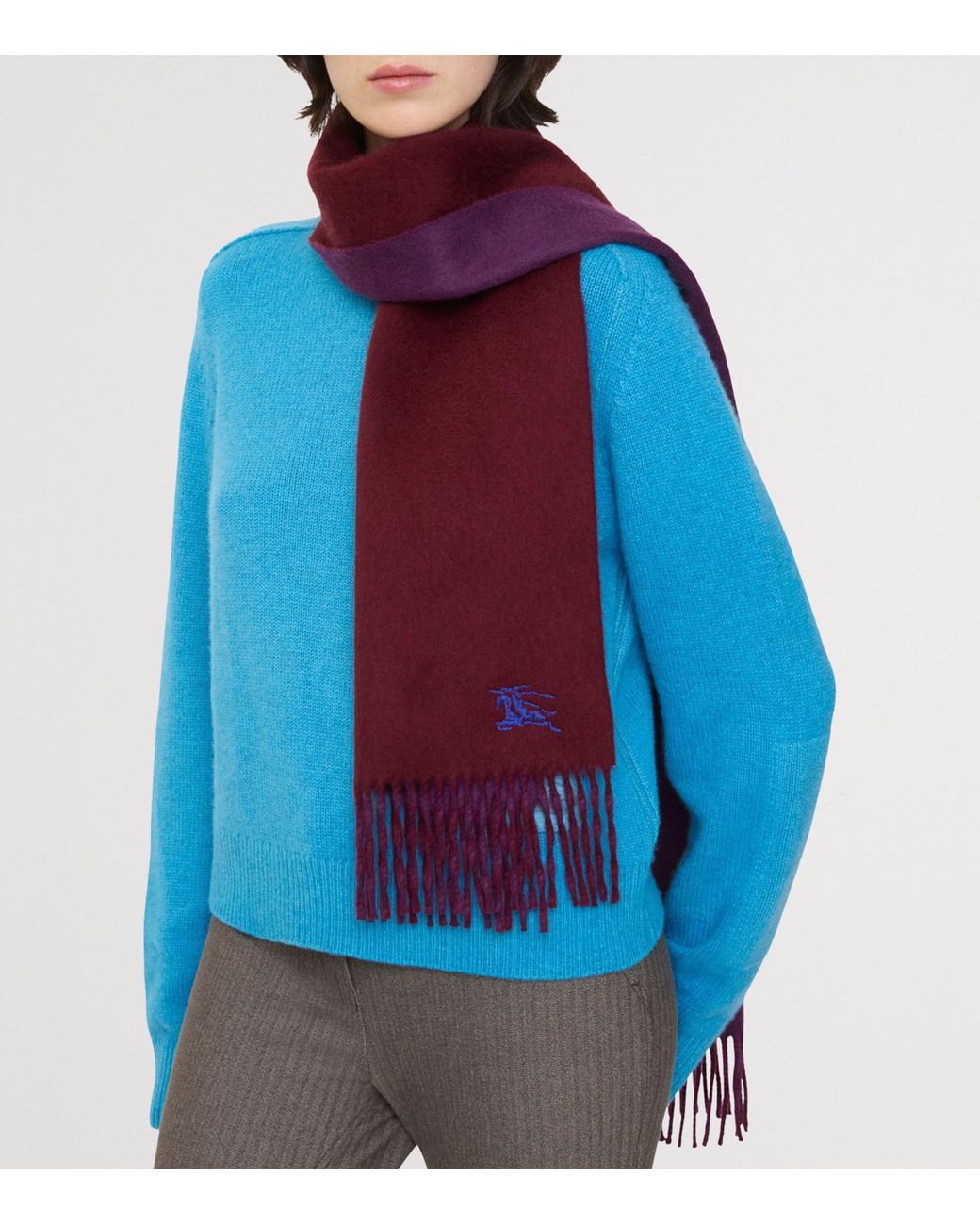 Burberry Red Reversible Cashmere Scarf