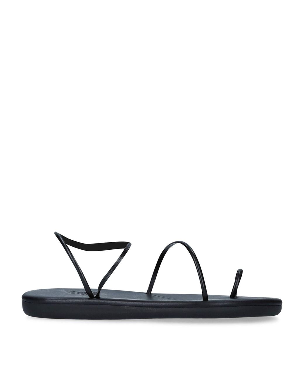 Ancient Greek Sandals Black Leather Kansiz Sandals