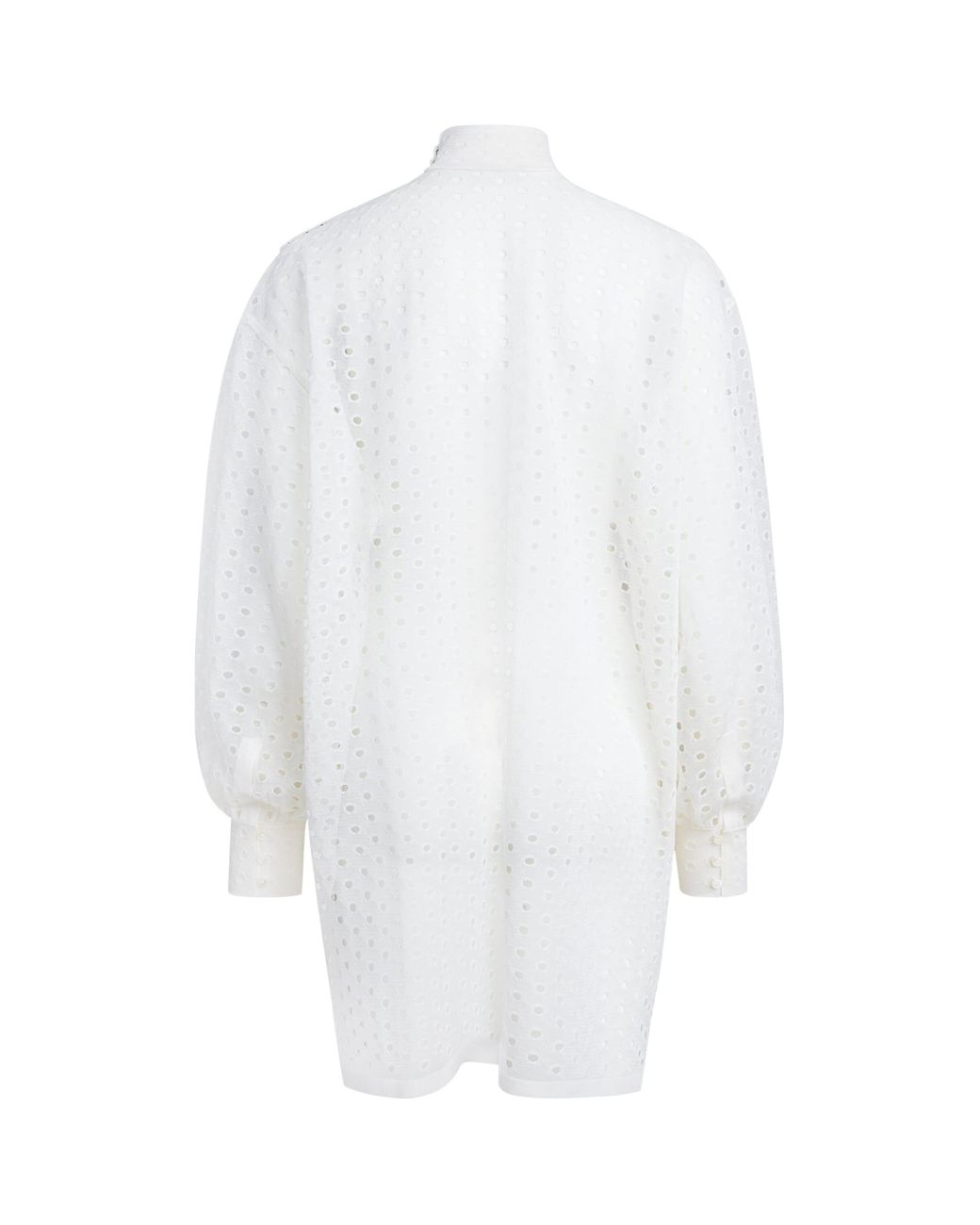 Alaïa White Silk Eyelet Tunic Top