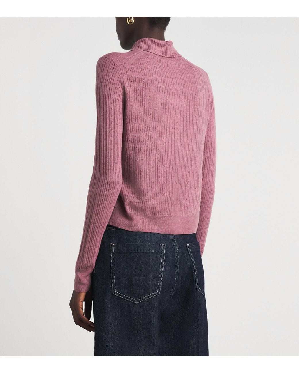 Vince Pink Wool Pointelle Cardigan