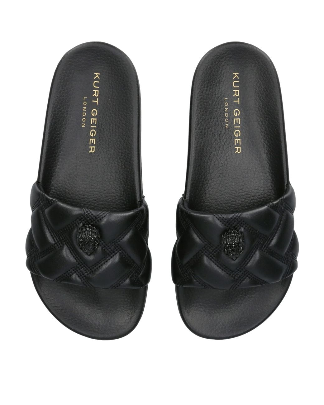 Kurt Geiger Black Quilted Meena Slides