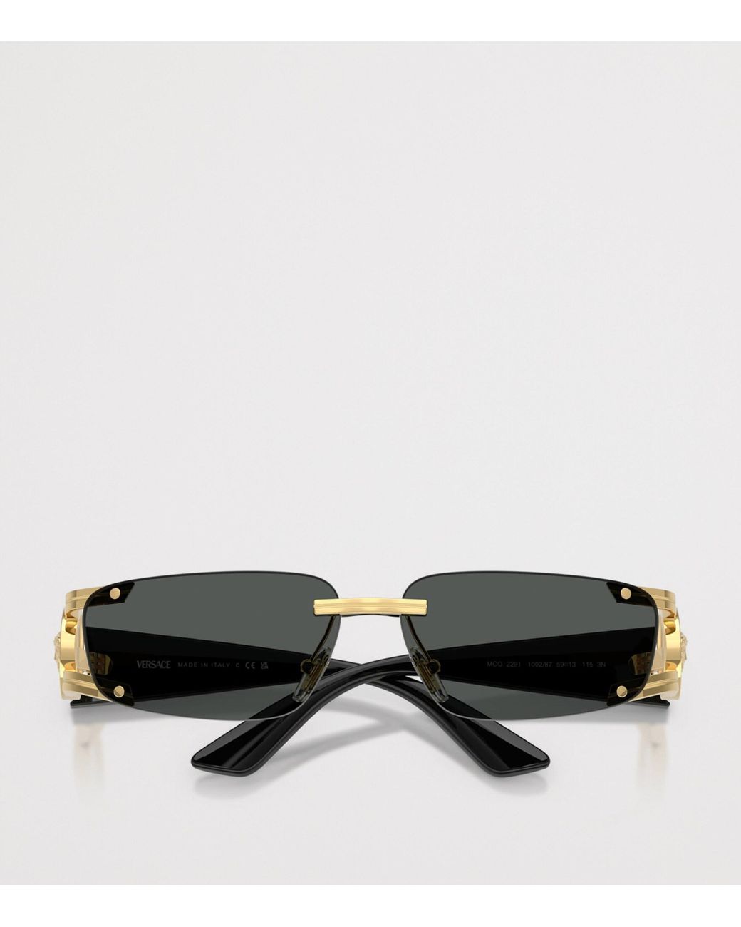 Versace Metallic Metal Ve2291 Rectangle Sunglasses for men