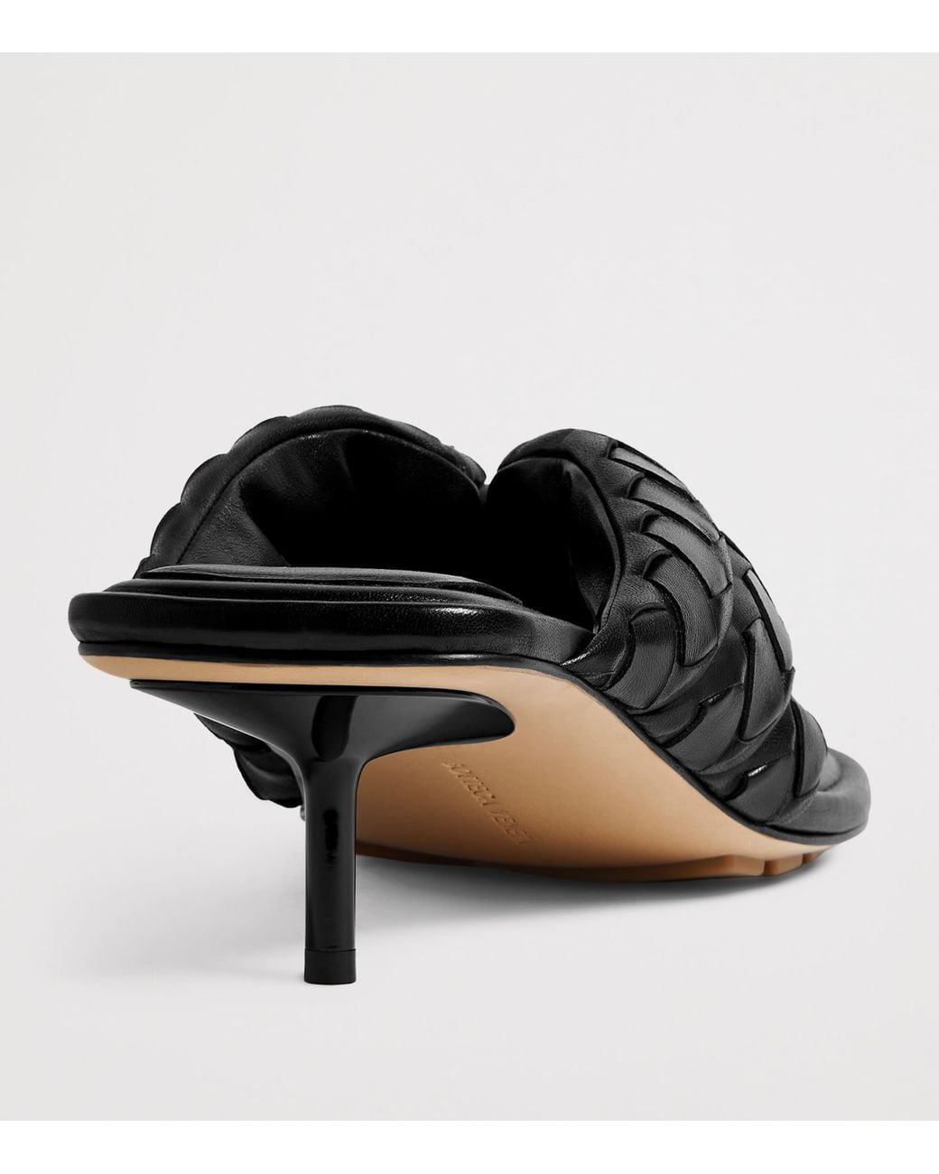 Bottega Veneta Black Leather Salsa Kitten Heel Sandals 50