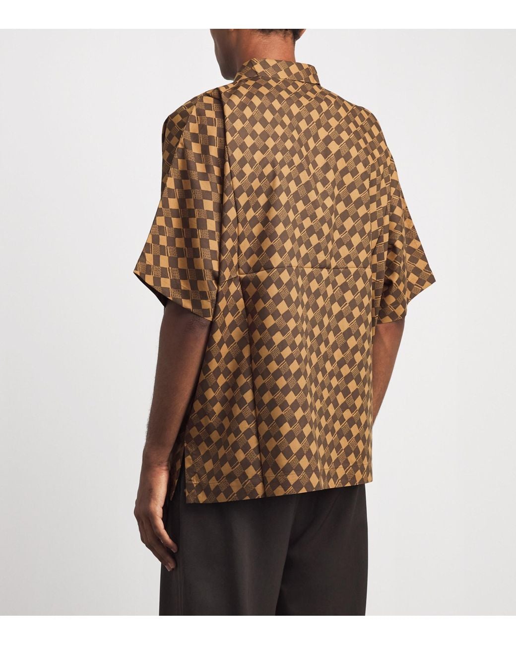 IM MEN Brown Printed Short Sleeve Shirt for men