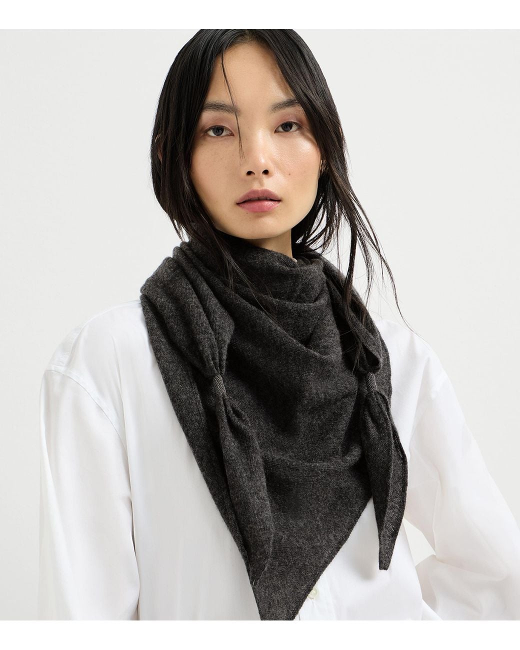 Brunello Cucinelli Black Cashmere Scarf