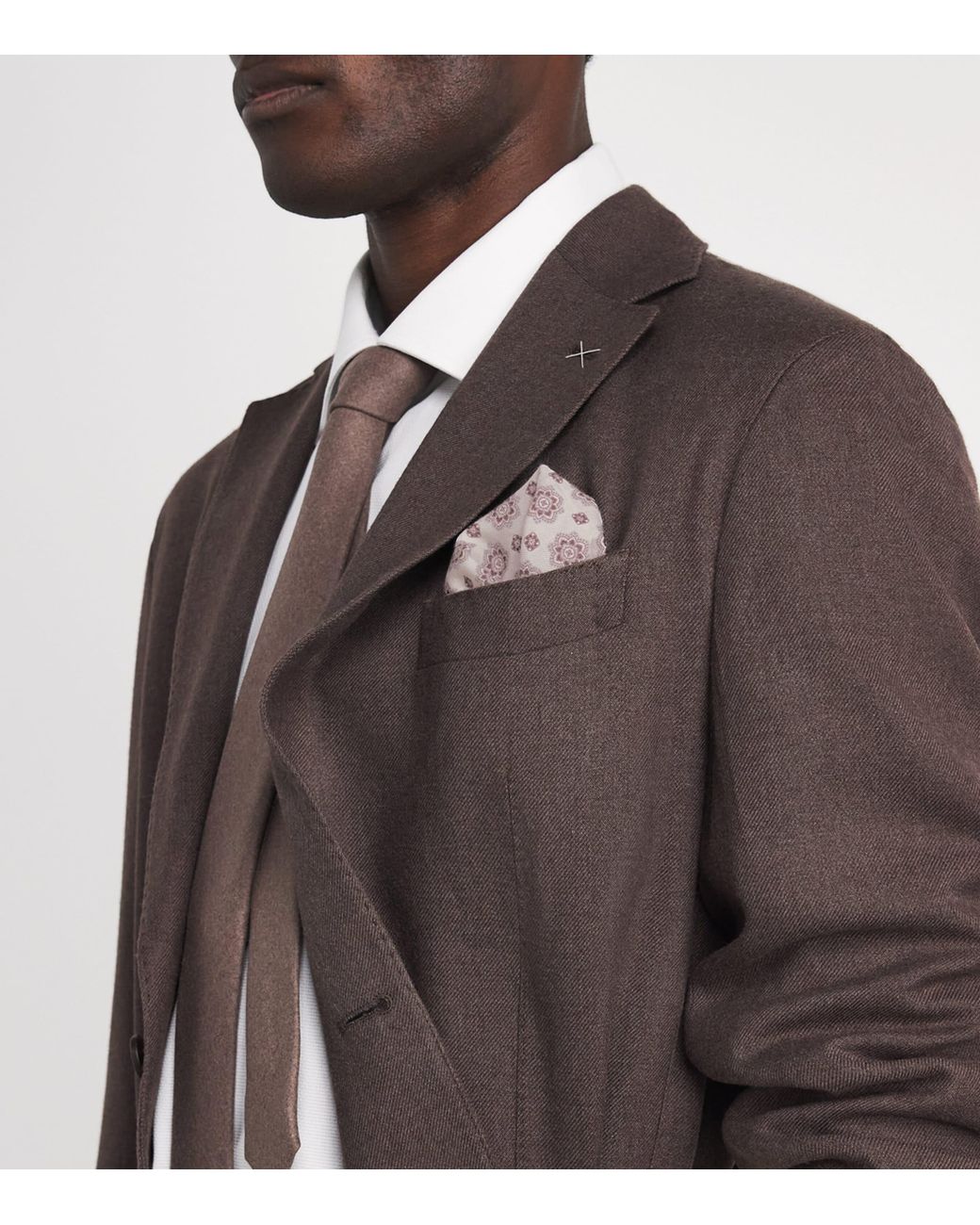 Eleventy Pink Cotton-Wool Geometric Pocket Square for men