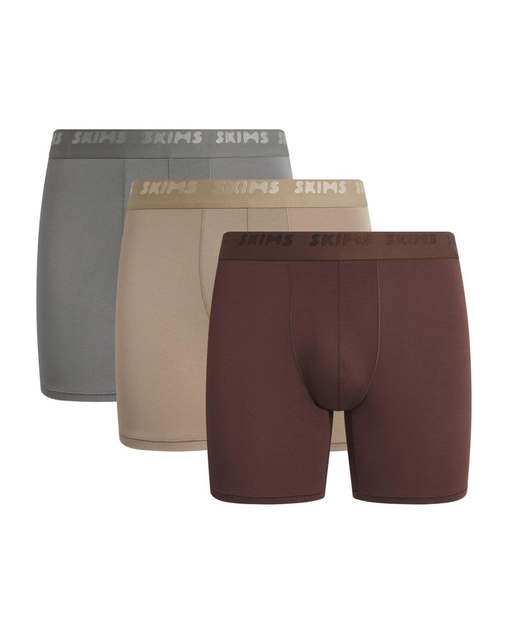 Skims Brown Stretch Boxer Briefs for men