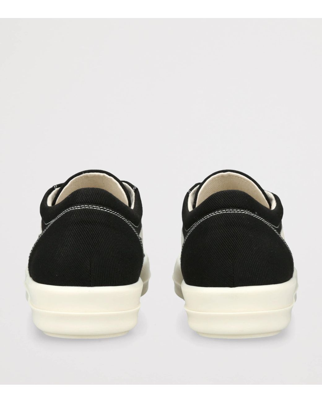 Rick Owens Black Canvas Laceless Drkshdw Low-Top Sneakers for men