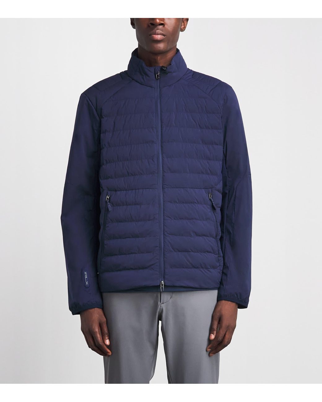 Ralph Lauren Blue Padded High-Neck Zip-Up Jacket for men