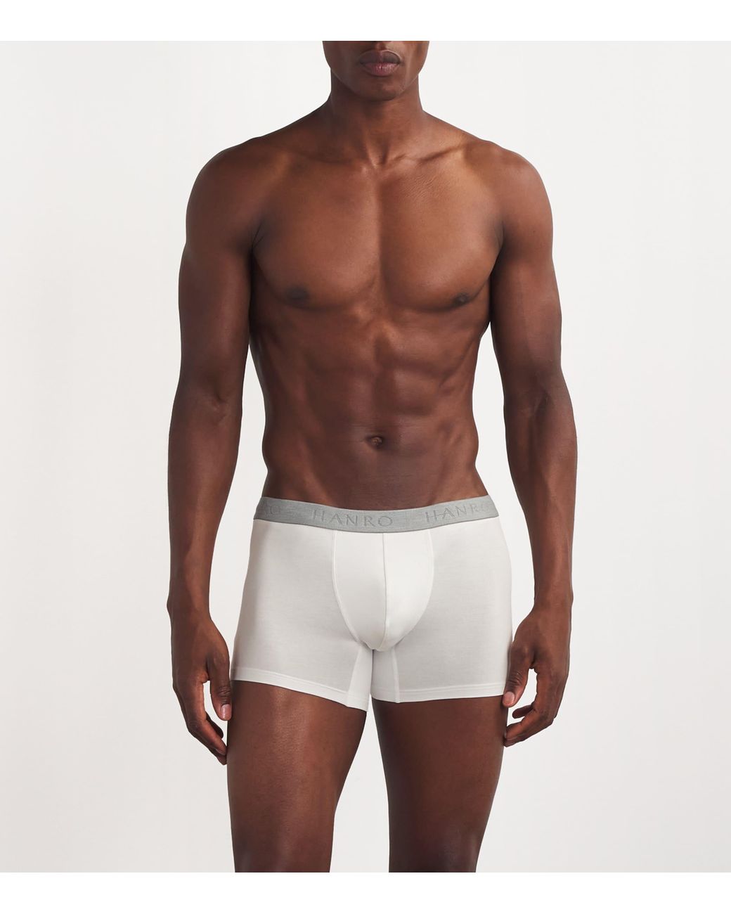 Hanro White Cotton-Blend Essential Trunks for men