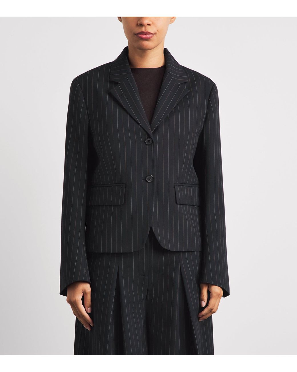 ME+EM Black Pinstripe Blazer