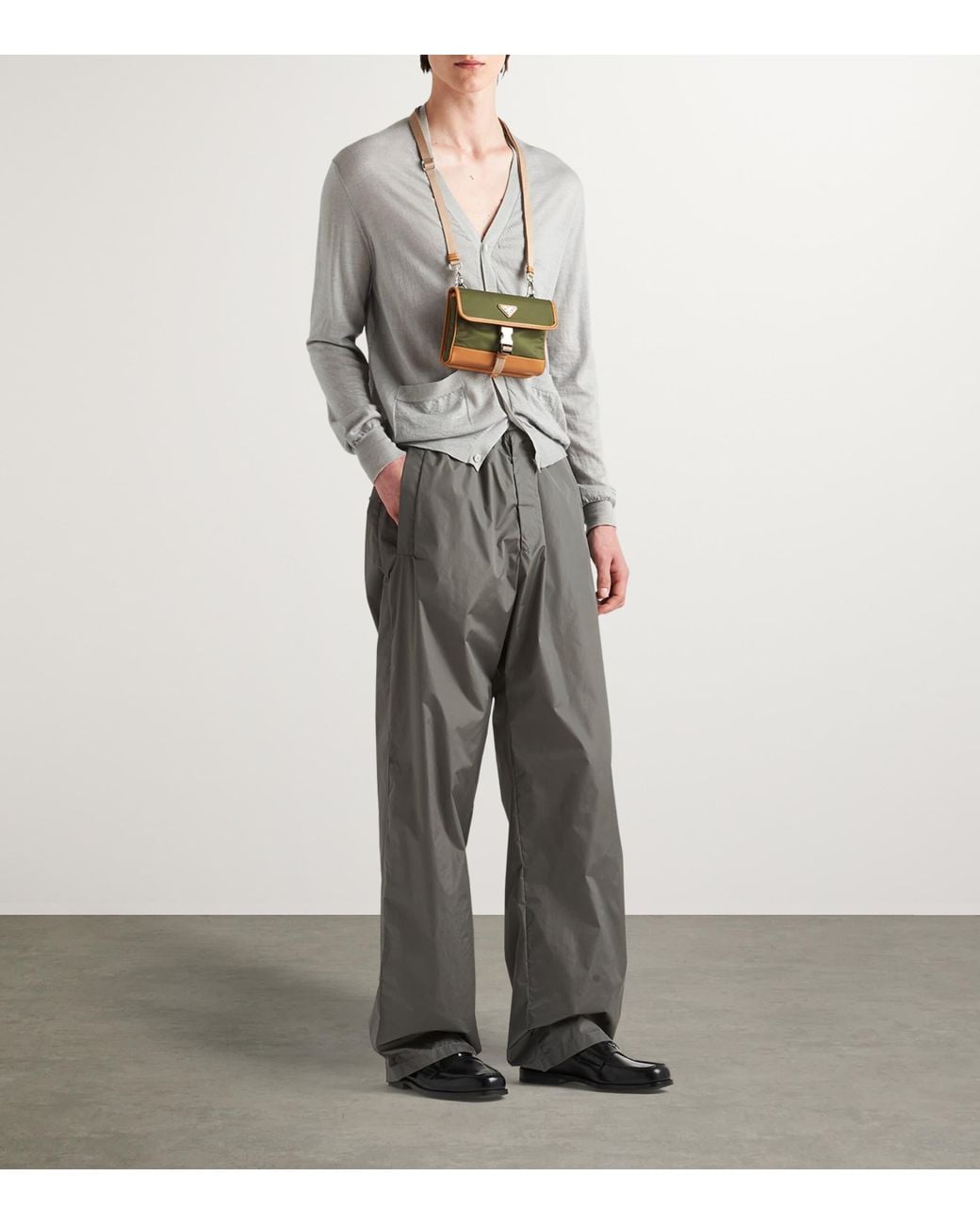 Prada Nylon Wide-Leg Trousers in Grey for Men | Lyst UK