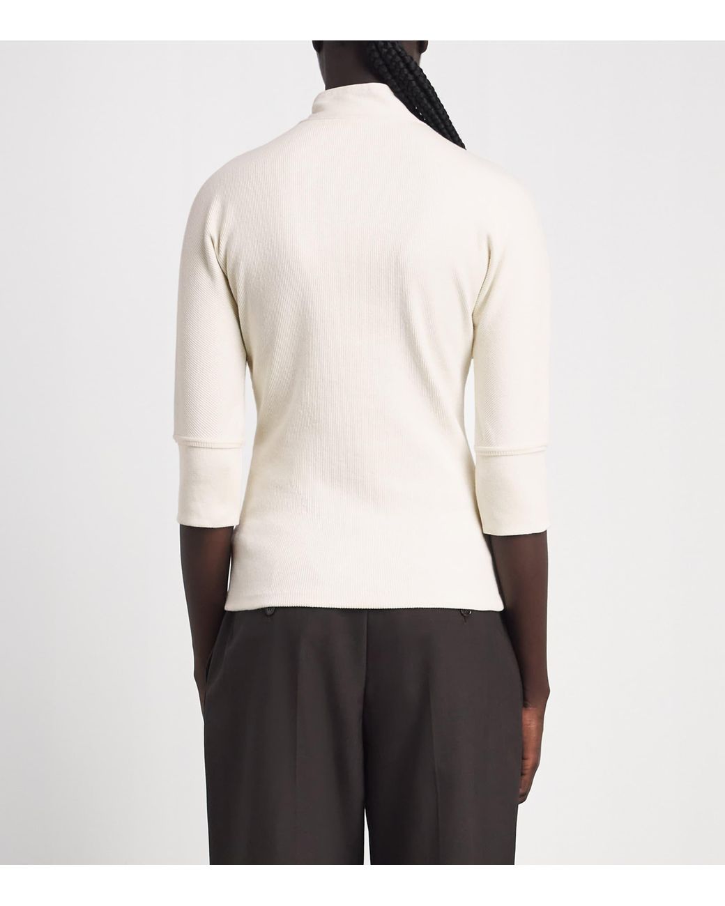 Lemaire White Stretch-Cotton-Linen Ascot Scarf T-Shirt