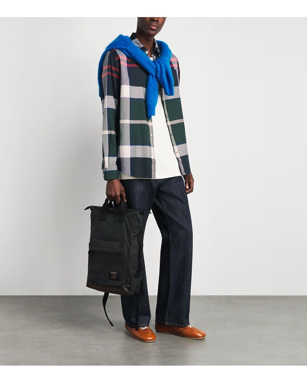 Barbour Blue Cotton Tartan Dunoon Shirt for men