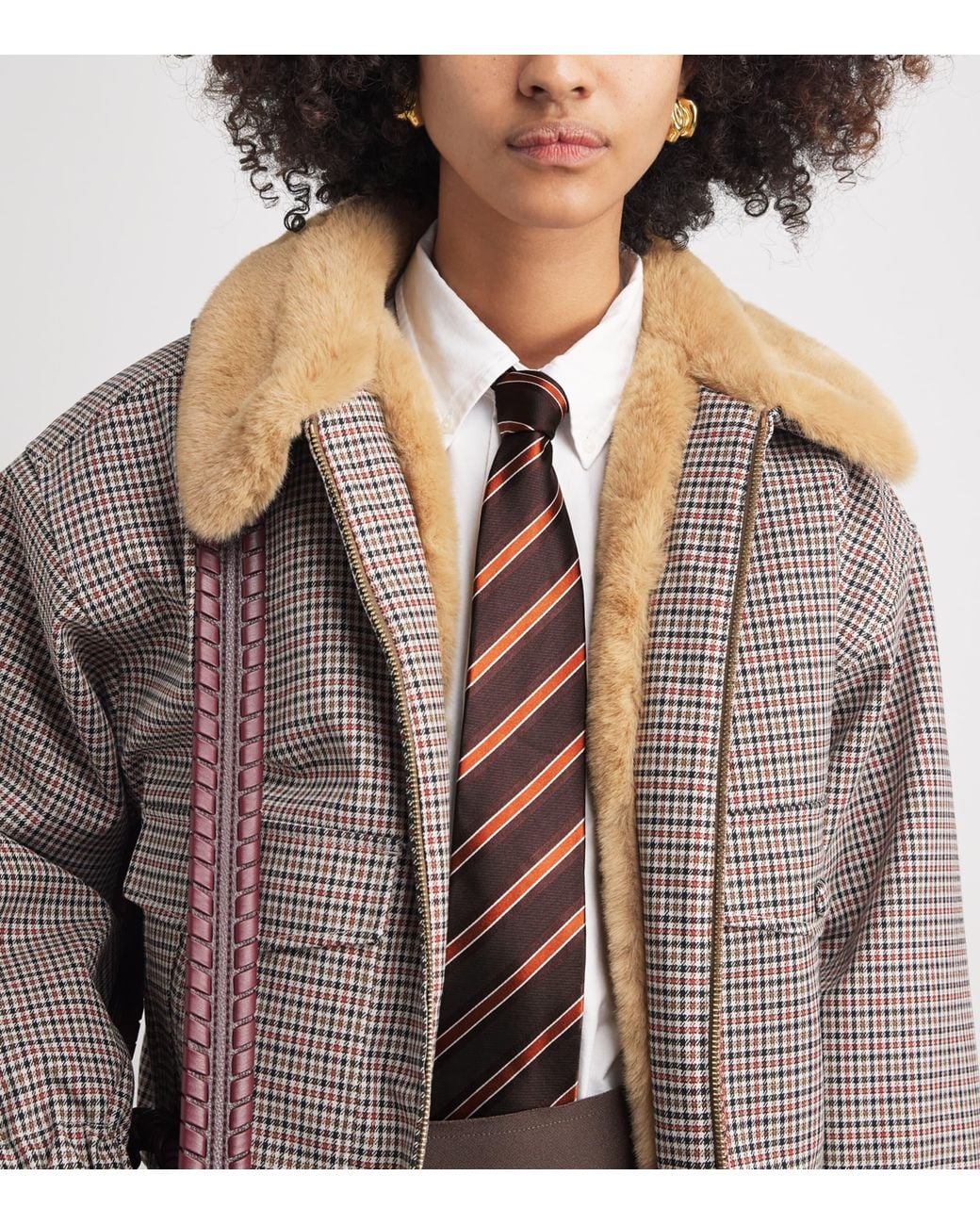 Sandro Brown Silk Stripe Tie