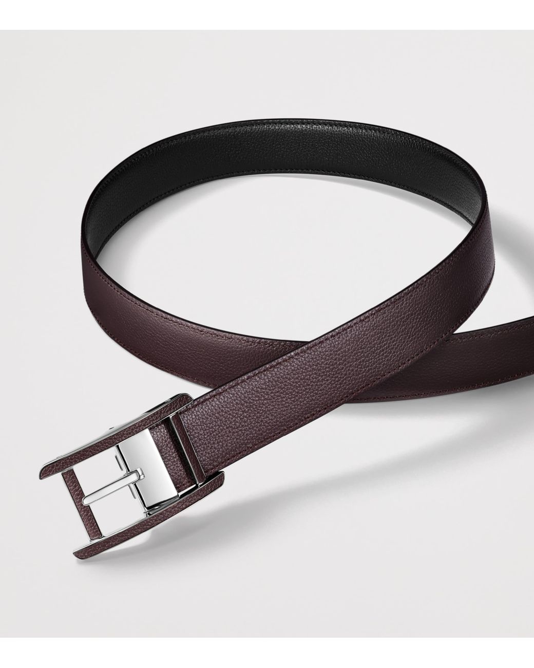 Cartier Black Leather Reversible Tank De Belt for men