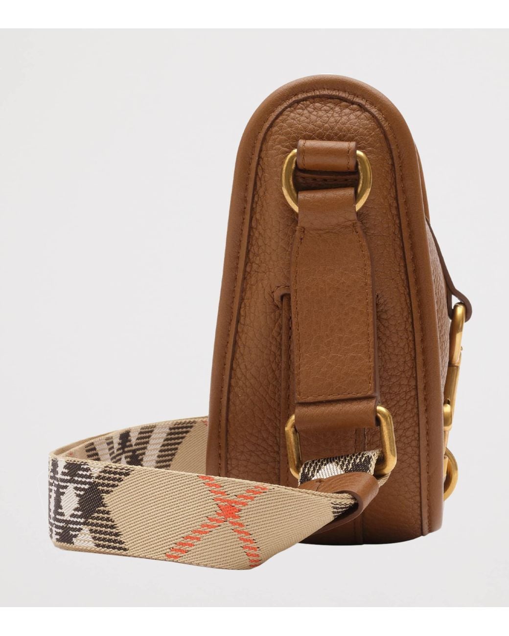 Burberry Brown Mini Calfskin B Clip Messenger Bag