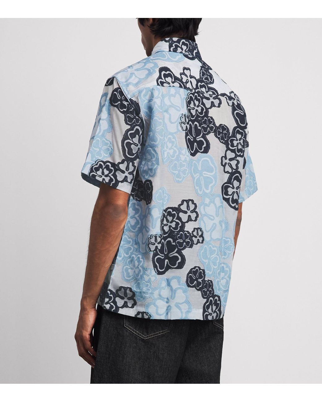 NN07 Blue Floral Jacquard Freddy Shirt for men
