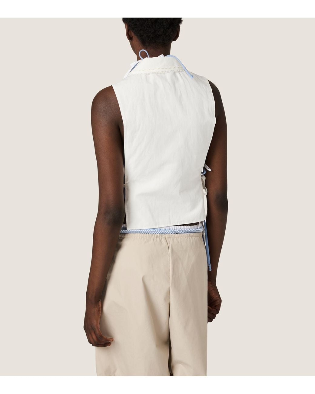 Miu Miu White Poplin Side-Tie Shirt