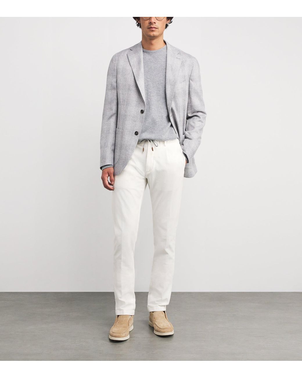 Eleventy White Tapered Trousers for men