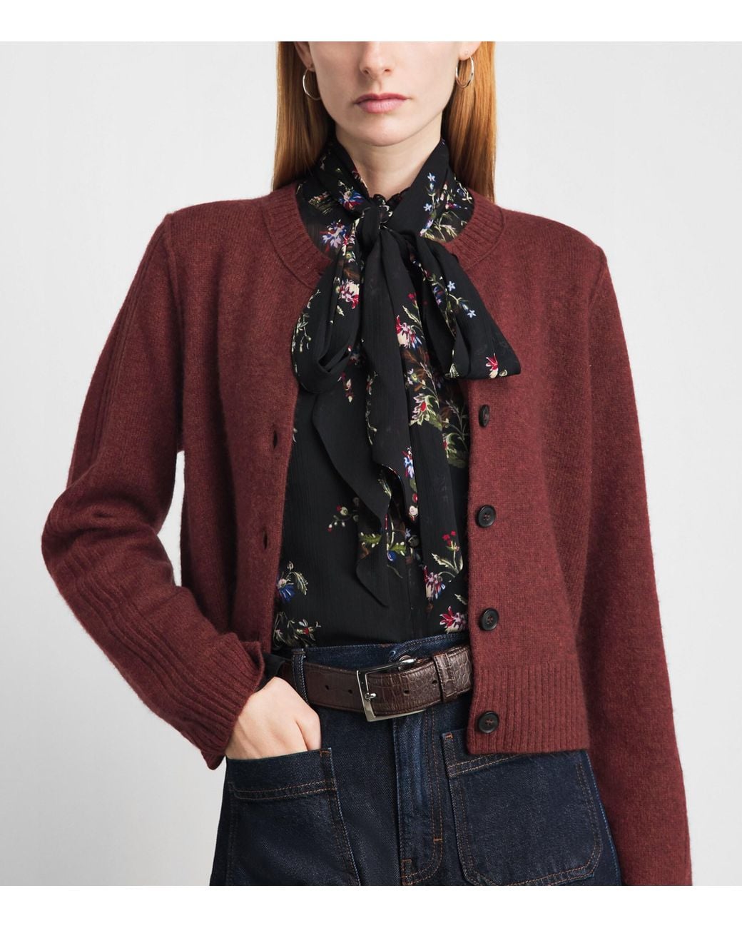 ME+EM Red Merino-Yak Cardigan