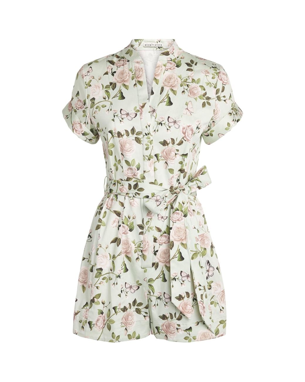 Alice + Olivia White Floral Lucy Playsuit