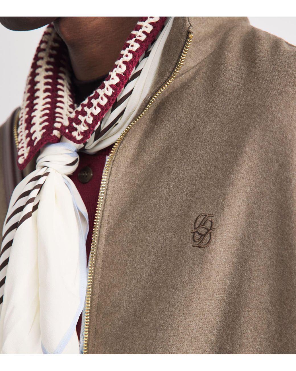 Drole de Monsieur Brown Virgin Wool-Blend Track Jacket for men