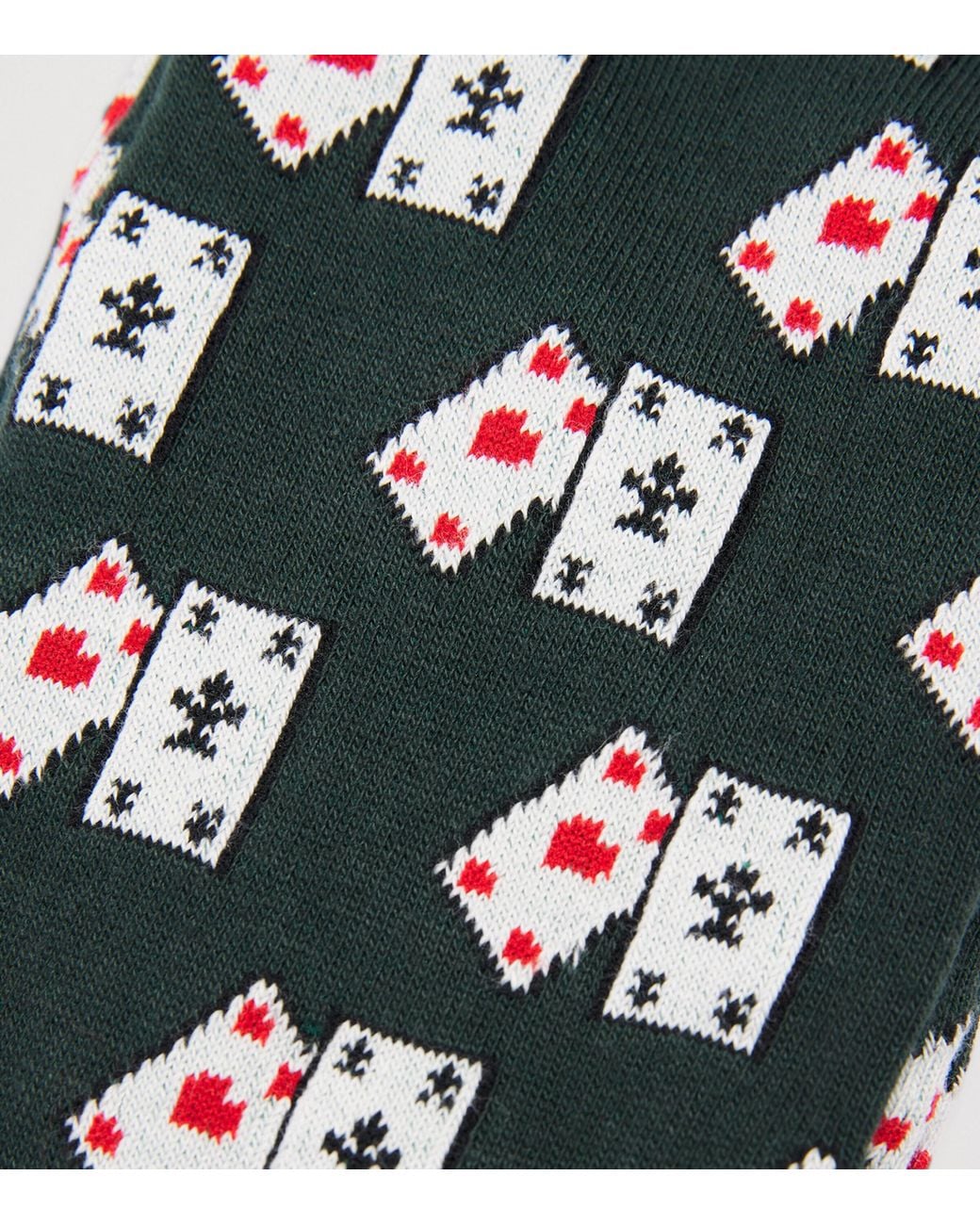 Corgi Green Jacquard Playing Card Socks for men