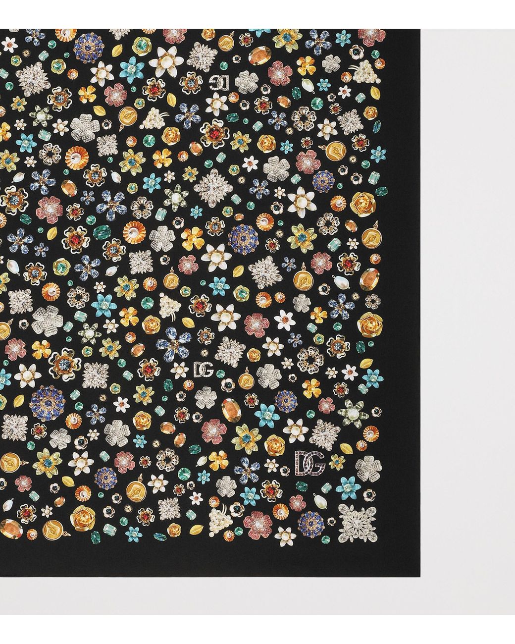 Dolce & Gabbana Black Silk Jewellery Print Scarf