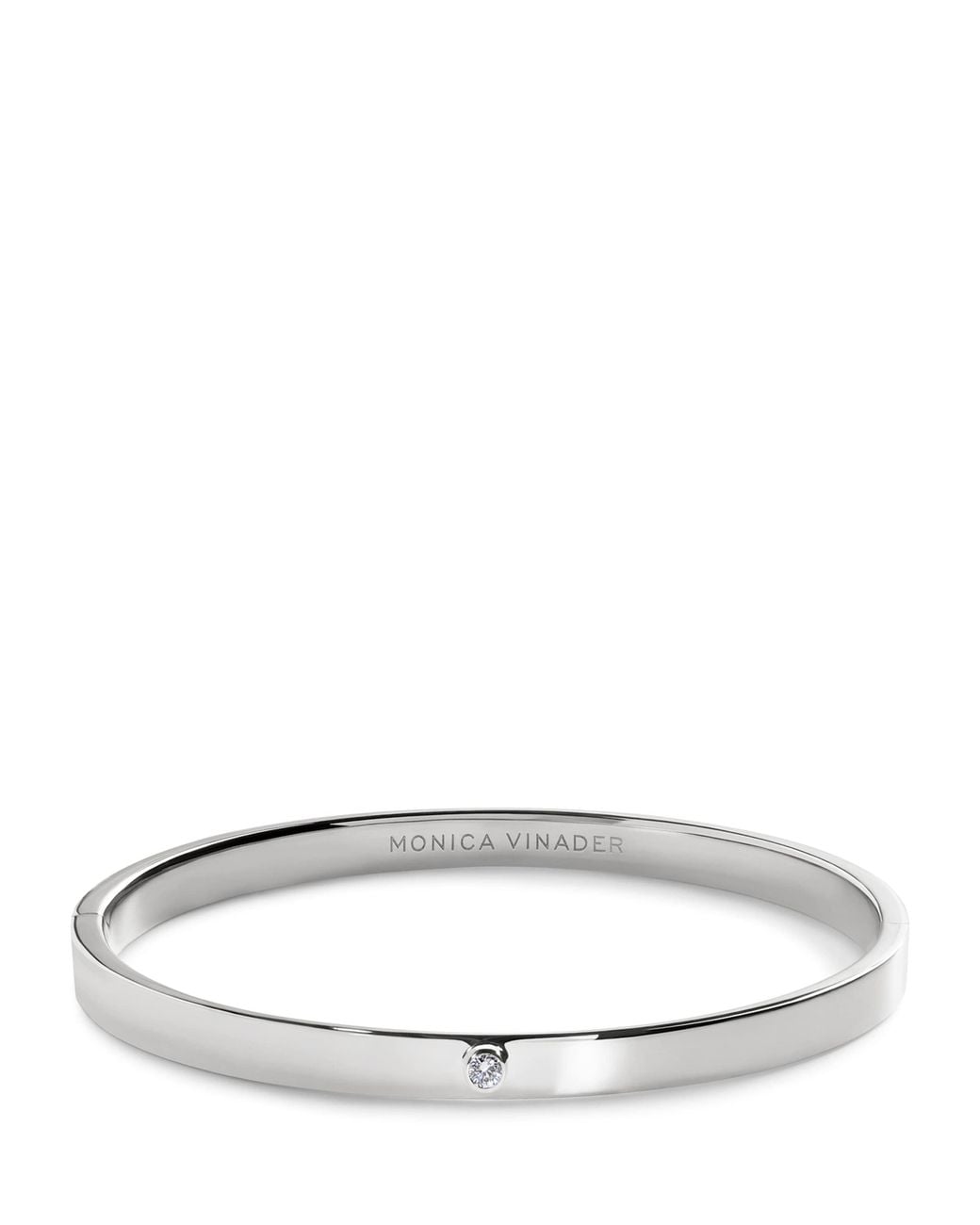 Monica Vinader White Sterling And Diamond Essentials Bangle
