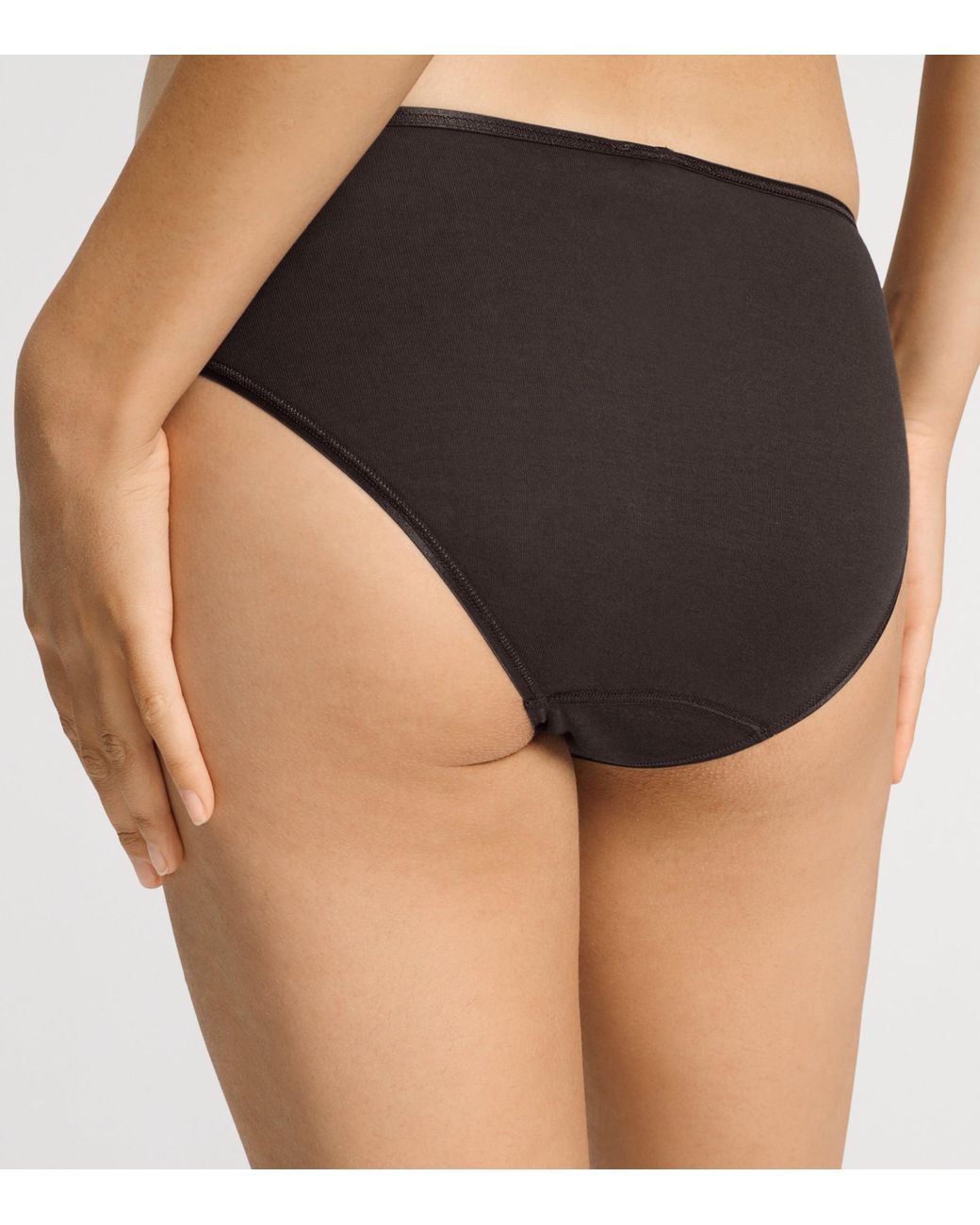 Hanro Brown Cotton Midi Briefs