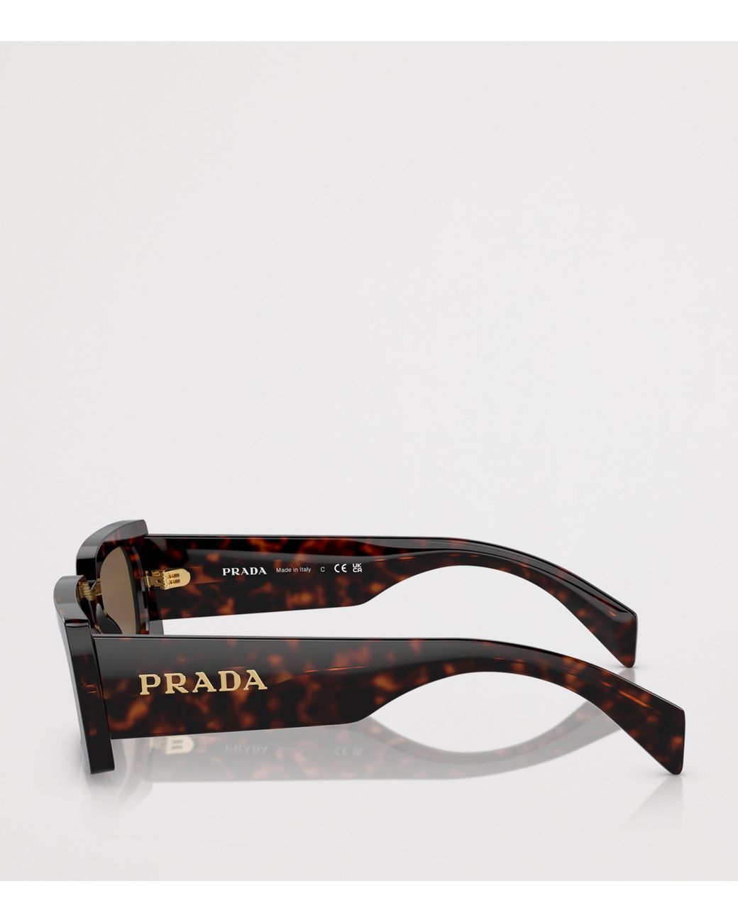 Prada Brown Acetate Pr A07S Rectangular Sunglasses
