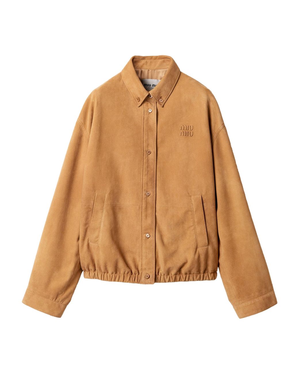Miu Miu Brown Logo-Detailed Button-Up Jacket