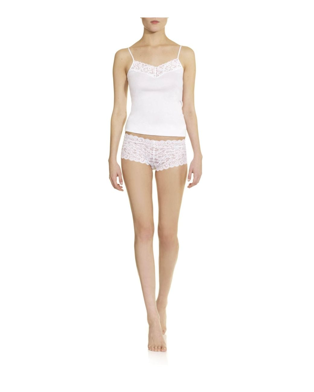 Hanro White Moments Lace Short
