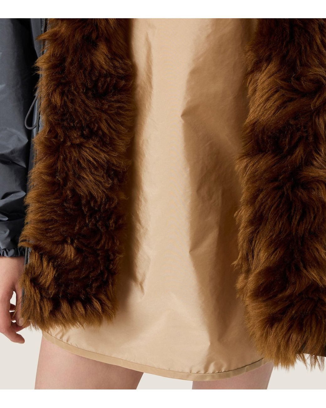 Miu Miu Natural Technical Fabric Mini Dress