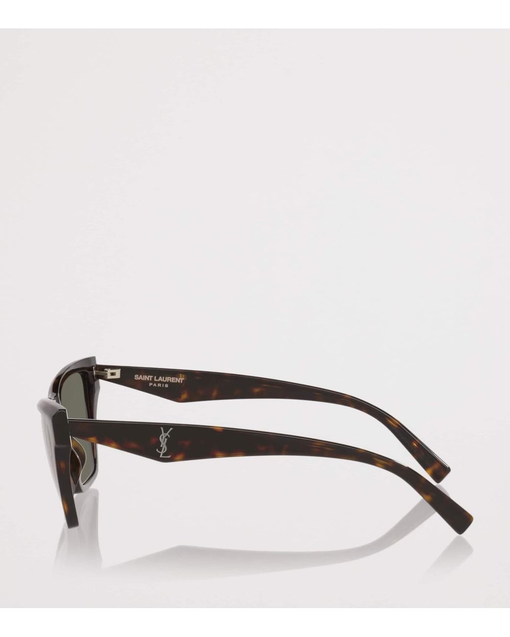 Saint Laurent Gray Acetate Cat Eye Sunglasses