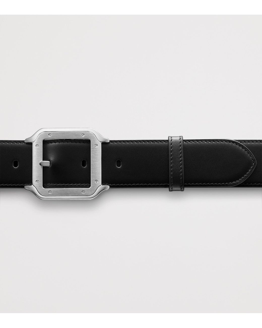Cartier Black Leather Reversible Santos De Belt for men