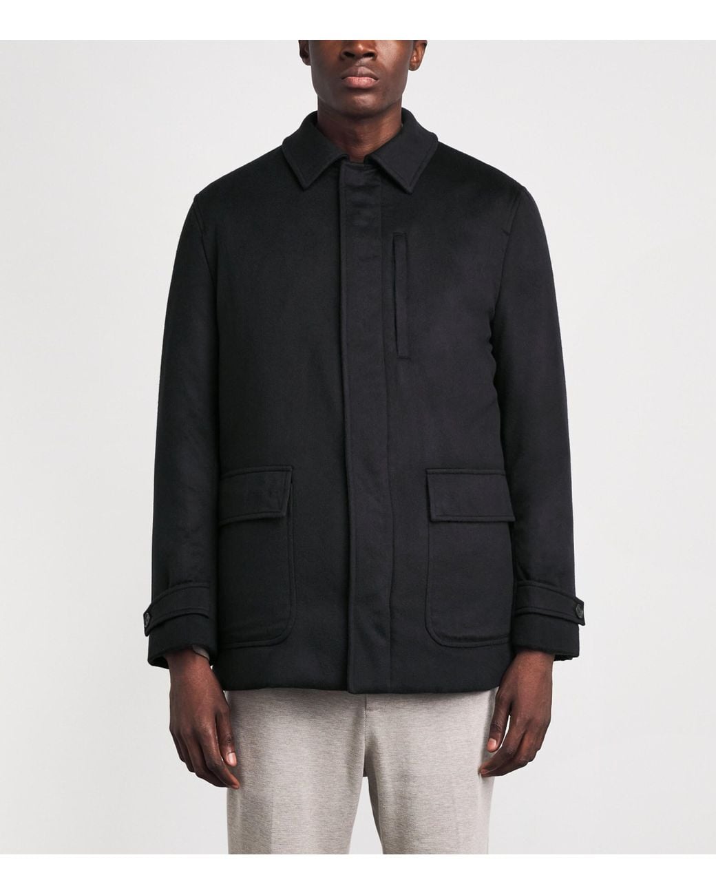 N.Peal Cashmere Blue Cashmere Weekend Coat for men