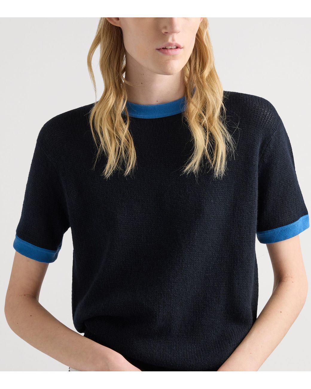 Prada Black Cashmere Short-Sleeve Sweater