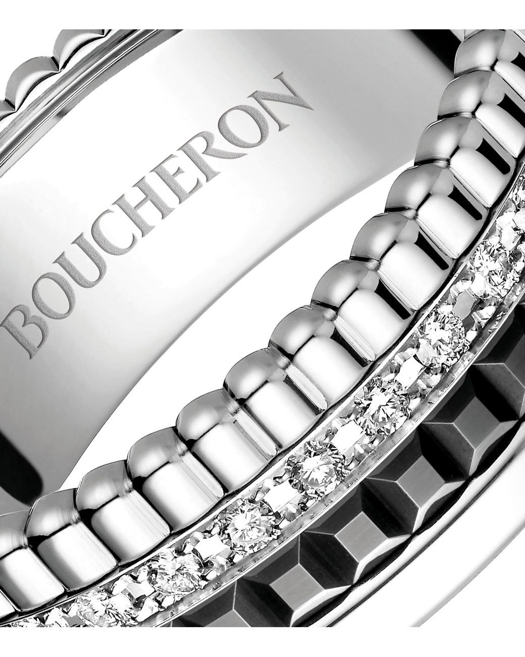 Boucheron Metallic Small And Diamond Quatre Ring