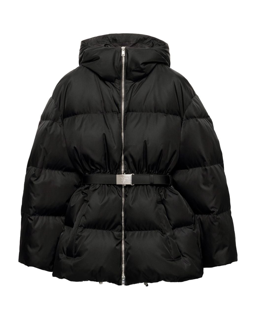 Prada Black Down Re-Nylon Hooded Jacket