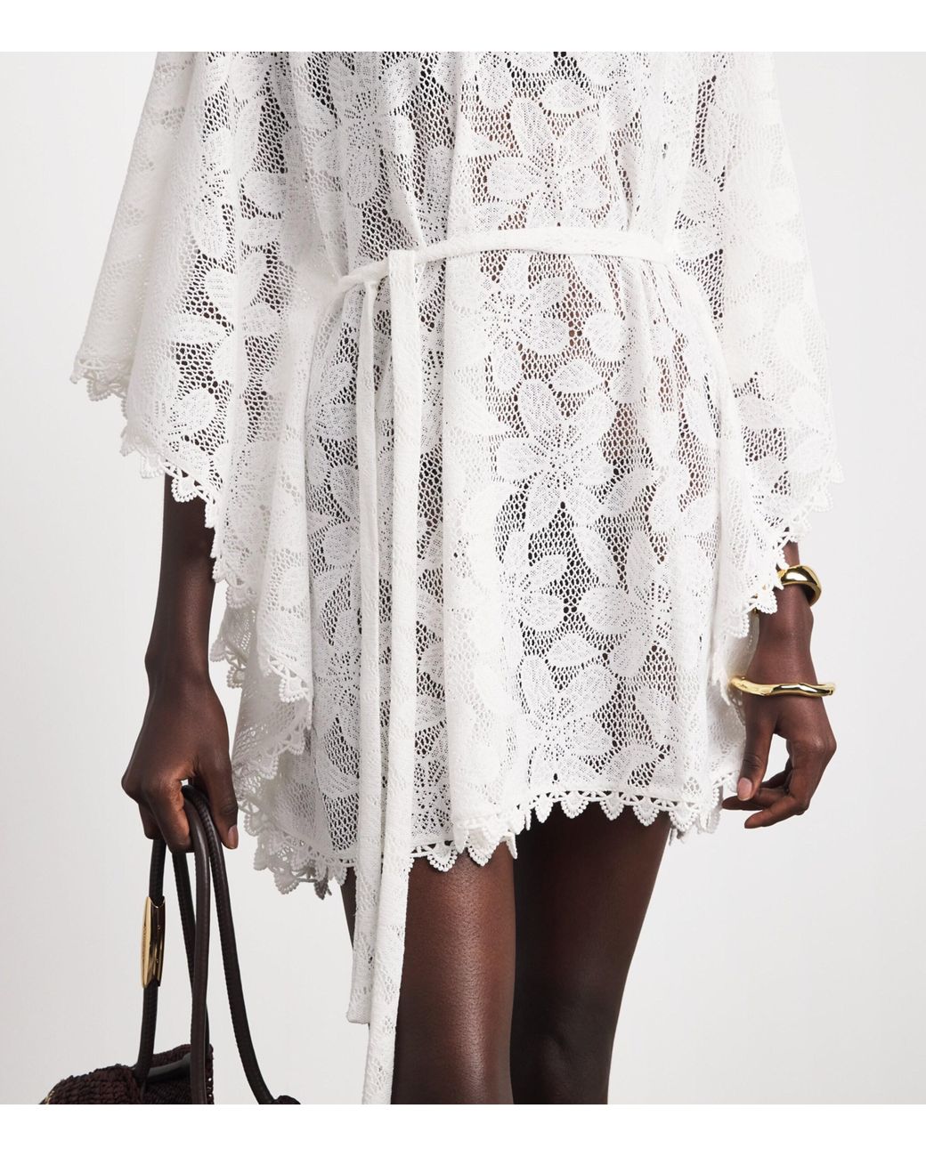 Melissa Odabash White Tie-Waist Petra Kaftan